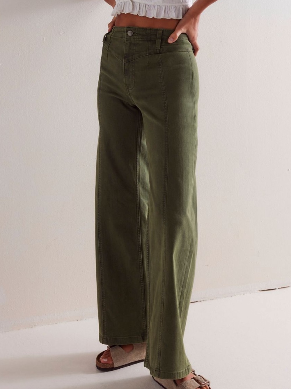 We The Free Libre Wide-Leg jeans, size 31 color thyme